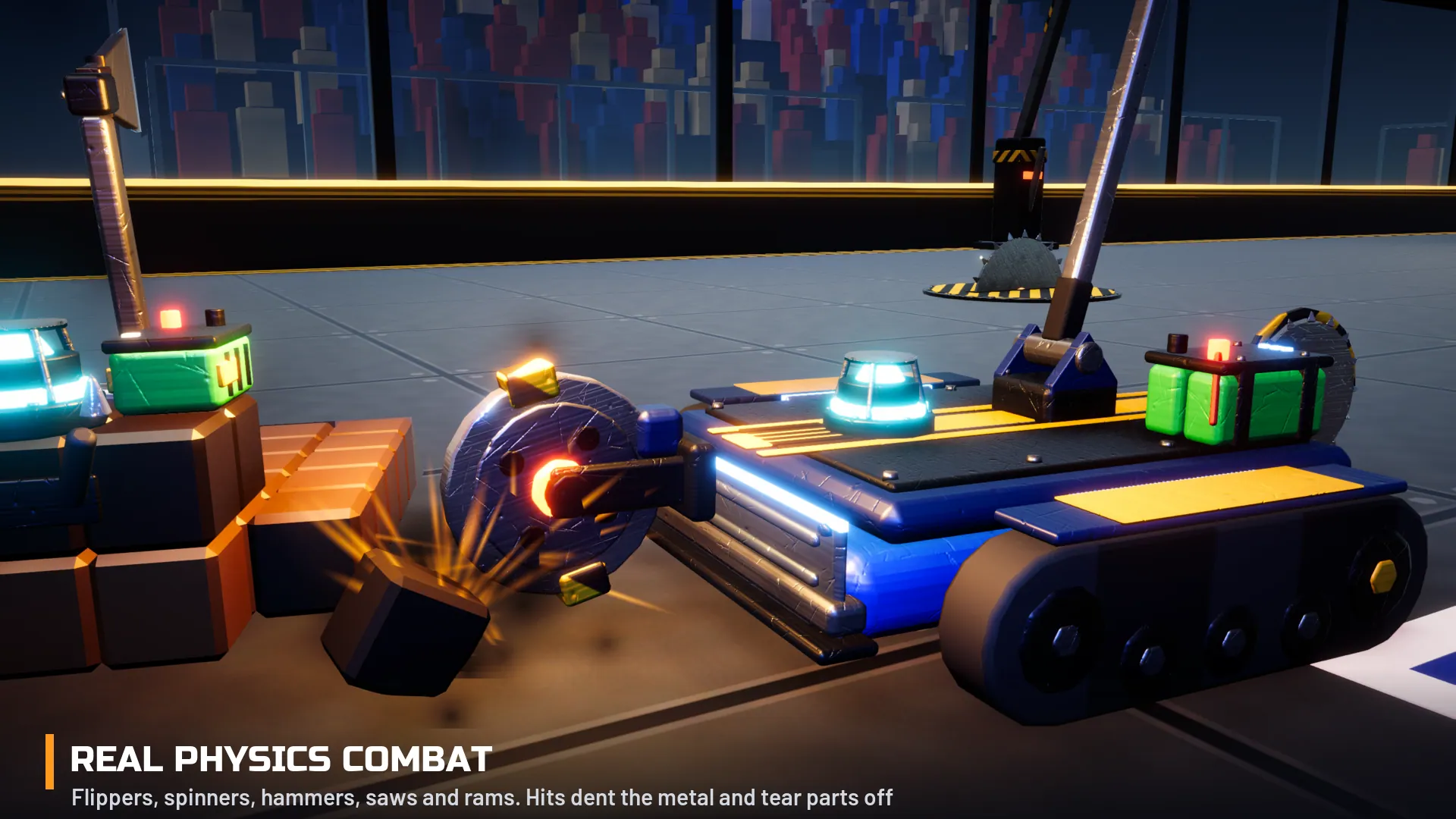 Modular Robot Builder & Combat Kit: Physics combat in the arena