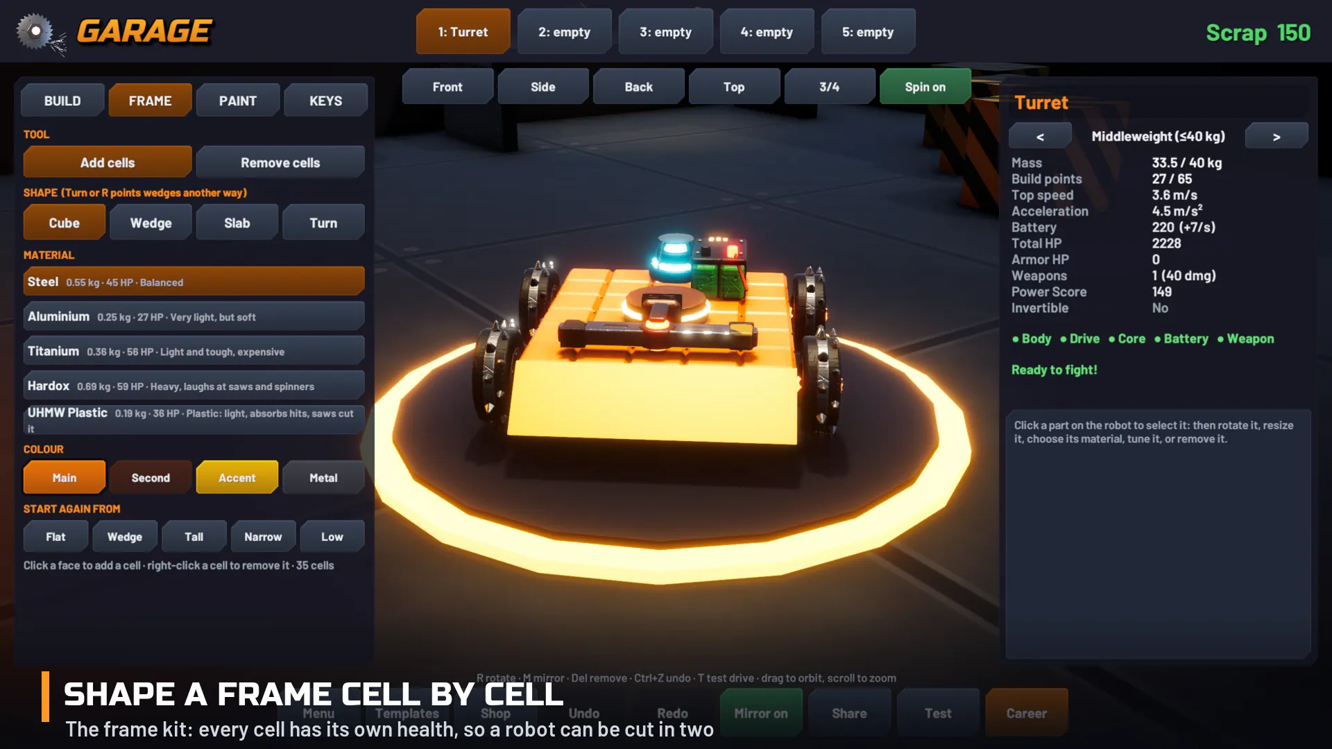 Modular Robot Builder & Combat Kit: Free building with the frame kit