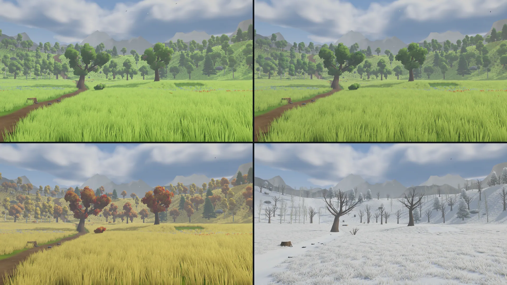 The same forest in four seasons